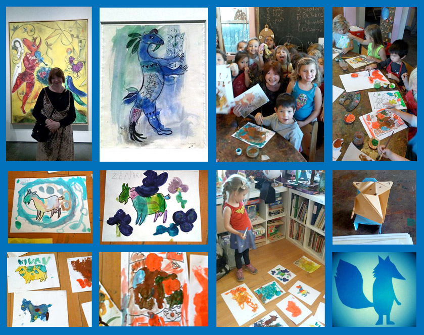 Inspired by the story of a blue painted fox and Marc Chagall